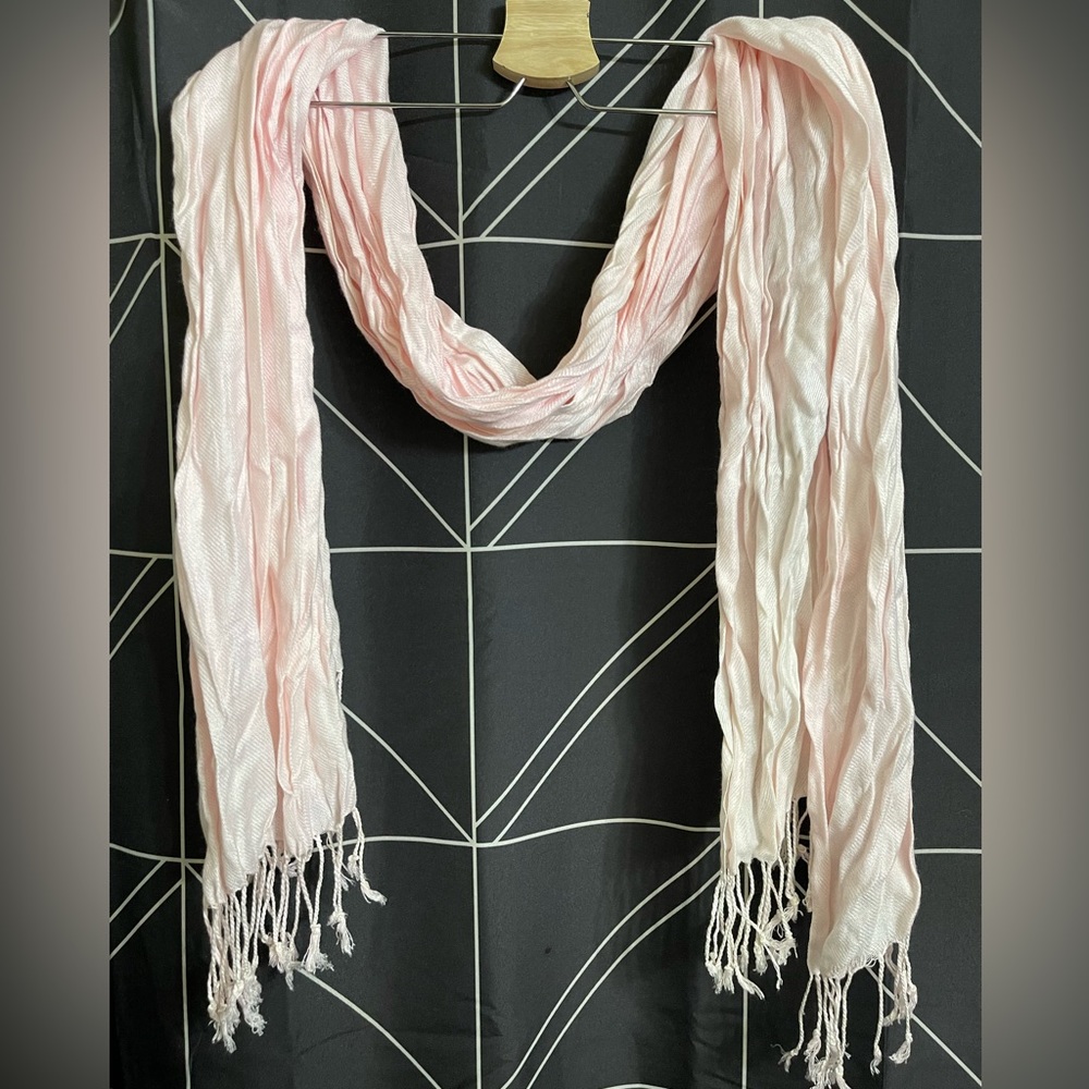 Pastel baby pink simple scarf. Ashley Copper. 100% Viscose.